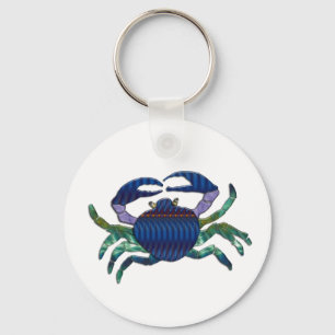 Enameled blåttkrabba nyckelring