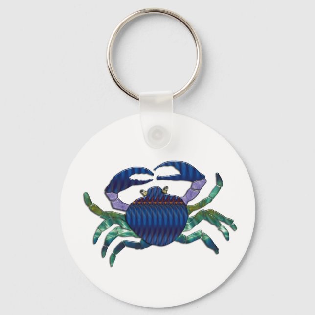 Enameled Blue Crab Nyckelring (Framsida)