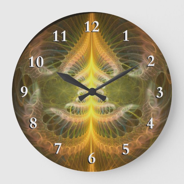 Enameled Brass Tray Stor Klocka (Framsida)