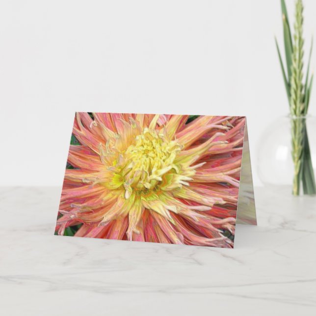 Enameled Dahlia Bloom Birthday Kort (Framsida)