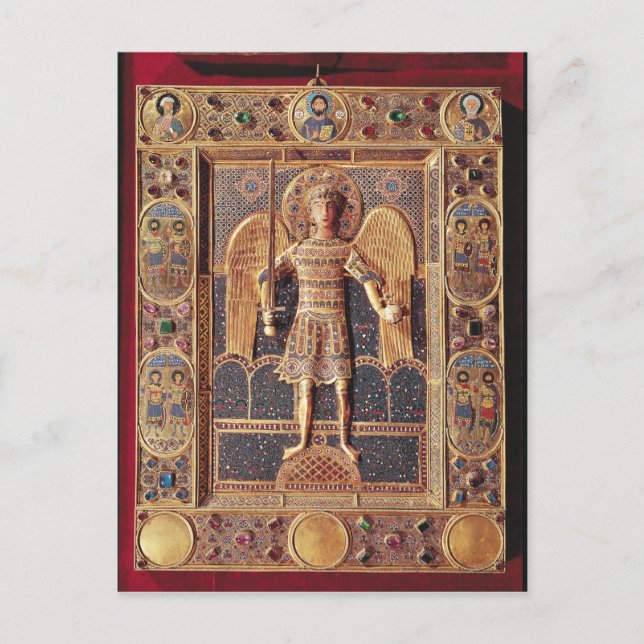 Enameled plaque som skildrar Archangel Michael Vykort (Framsida)
