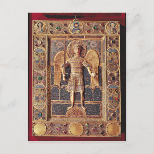 Enameled plaque som skildrar Archangel Michael Vykort