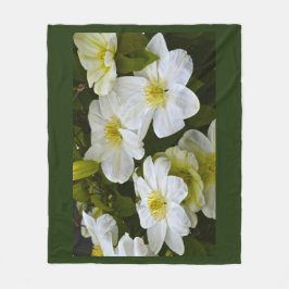 Enande Gult och vita Clematis Fleecefilt