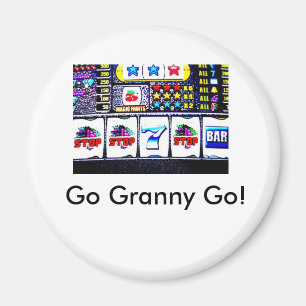 Enarmad bandit går grannyen går! magnet