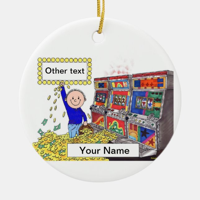 Enarmad banditspelare - manlig julgransprydnad keramik (Framsidan)