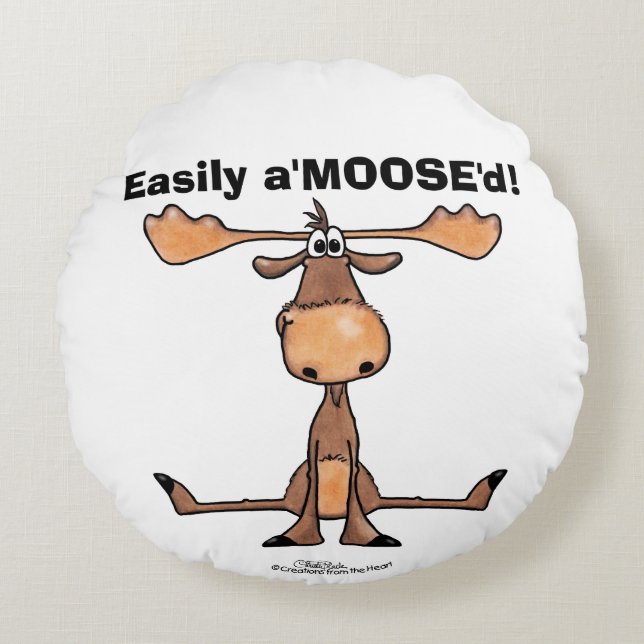 Enasily A'Moose’d Rund Kudde (Framsidan)