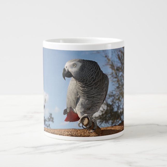 Enastående afrikansk Grått-papegoja Jumbo Mugg (Framsidan)