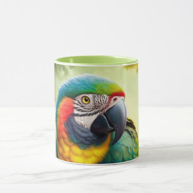 Enastående Anpassningsbar Monogram Parrot Macaw Mu Mugg (Center)