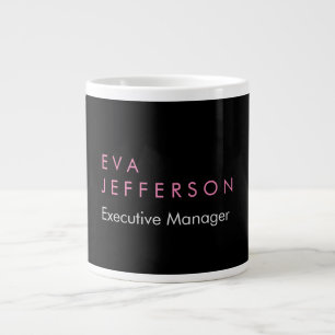 Enastående elegant, unik, modern, svart vanlig jumbo mugg