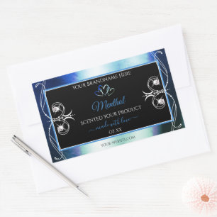 Enastående etiketter för ornate Blue Teal Black-pr