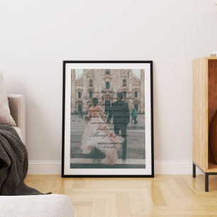 Enastående foto Bröllop Gift-skriftteckenskalligra Poster