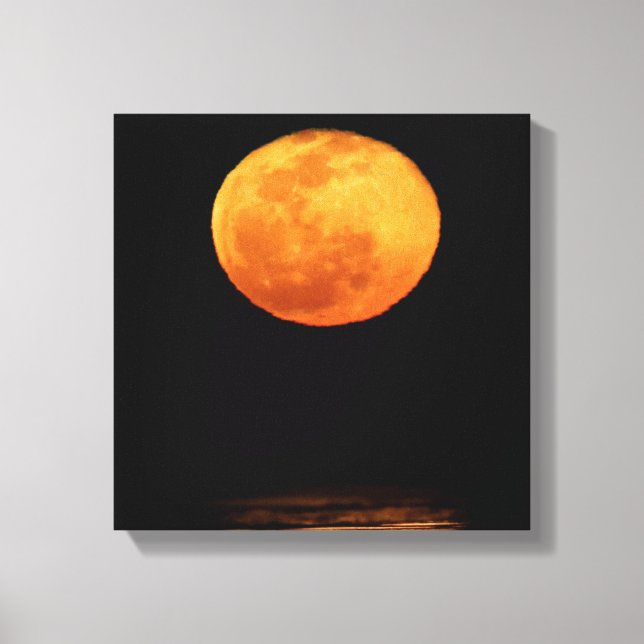 Enastående full Moon | Södra Padre Island, Texas Canvastryck (Framsida)