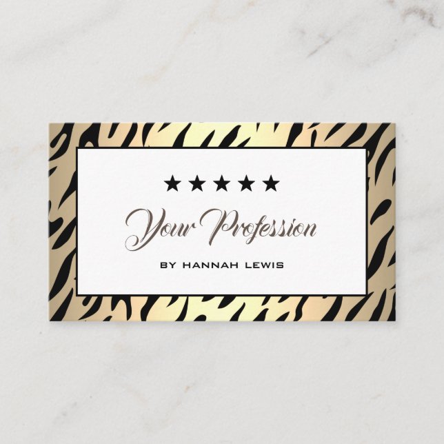 Enastående Guld Tiger-minimalistisk Professionell Visitkort (Framsida)