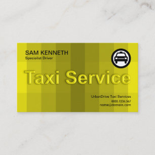 Enastående Gult Regnbågsglaseffekt Taxi Visitkort