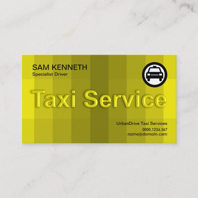 Enastående Gult Regnbågsglaseffekt Taxi Visitkort (Framsida)