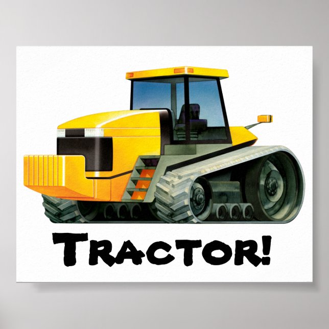 Enastående Gult Tractor Poster (Framsidan)
