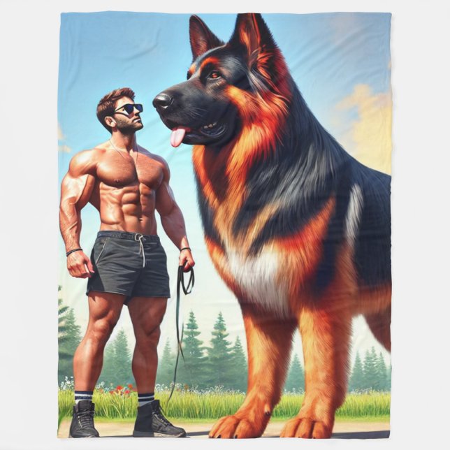Enastående Hund Fleecefilt (Framsidan)