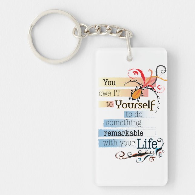 Enastående LIFE-inspirationslyktat citat Nyckelring (Framsidan)
