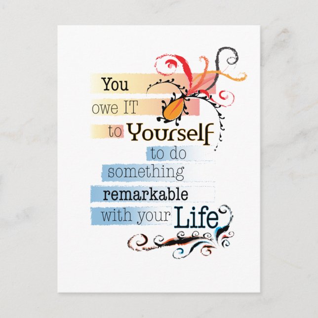 Enastående LIFE-inspirationslyktat citat Vykort (Framsida)
