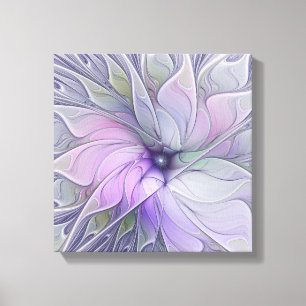 Enastående, modern Abstrakt Fractal Art Flower Canvastryck