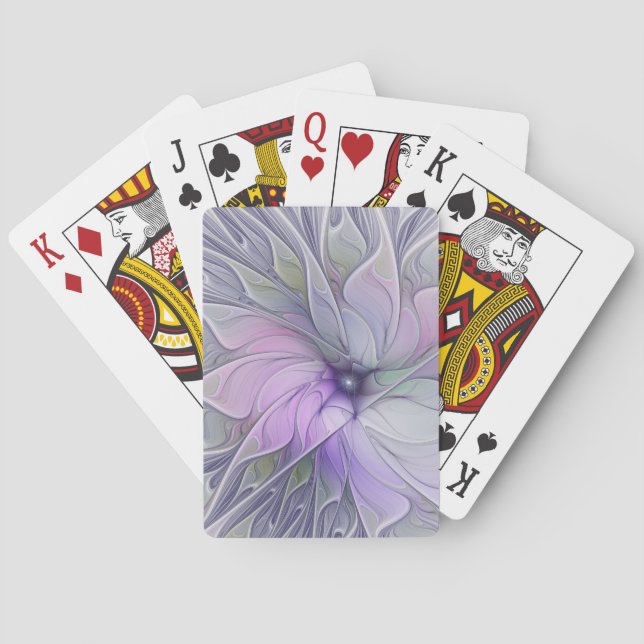 Enastående, modern Abstrakt Fractal Art Flower Casinokort (Baksidan)