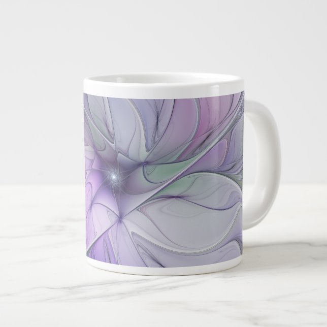 Enastående, modern Abstrakt Fractal Art Flower Jumbo Mugg (Framsida höger)