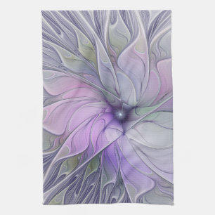 Enastående, modern Abstrakt Fractal Art Flower Kökshandduk