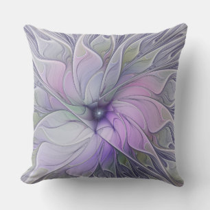 Enastående, modern Abstrakt Fractal Art Flower Kudde