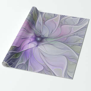 Enastående, modern Abstrakt Fractal Art Flower Presentpapper