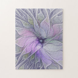 Enastående, modern Abstrakt Fractal Art Flower Pussel