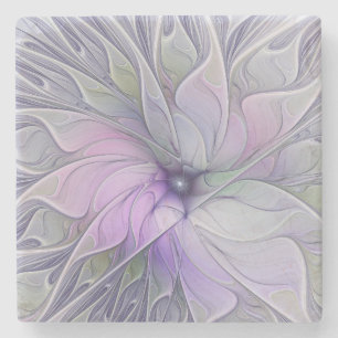Enastående, modern Abstrakt Fractal Art Flower Stenunderlägg