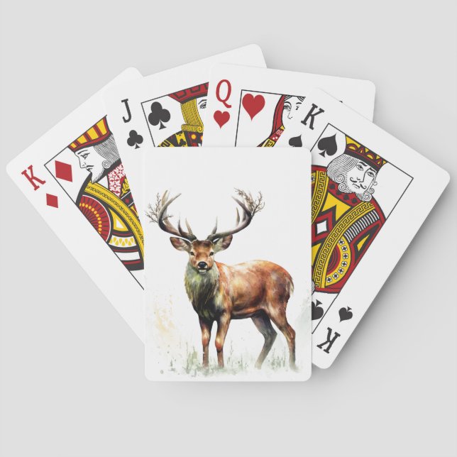 Enastående rackmonterad Hjort Casinokort (Baksidan)