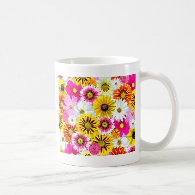 Enastående tillbehör till rosa gula blommor mönste kaffemugg (Höger)