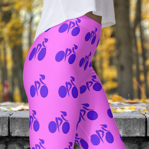 Enastående ultraRosa Kvinnor som cyklar Mönster Leggings
