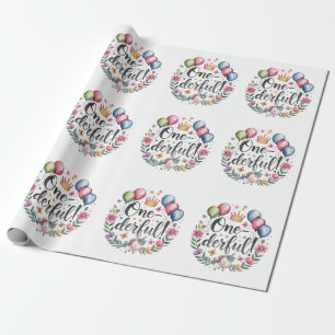 Enastående vattenfärgsUnicorn Birthday Presentpapper