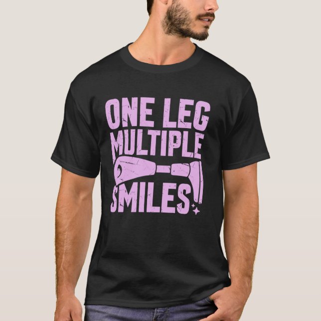 Enbens Amputerad Med Flera Leenden T Shirt (Framsida)