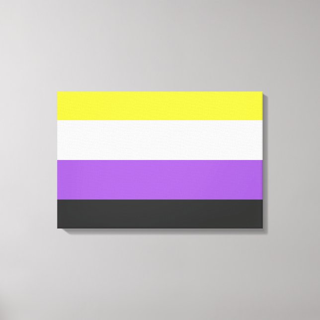 Enby-Flagga (icke-binärt Pride) Canvastryck (Framsida)