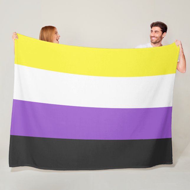 Enby-Flagga (icke-binärt Pride) Fleecefilt (På plats)