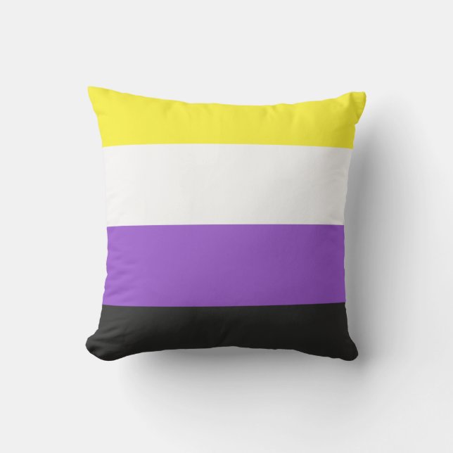 Enby-Flagga (icke-binärt Pride) Kudde (Framsida)