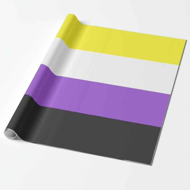 Enby-Flagga (icke-binärt Pride) Presentpapper (Utrullad)