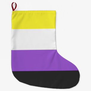 Enby-Flagga (icke-binärt Pride) Stor Julstrumpa