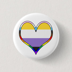 Enby Pride Heart Knapp
