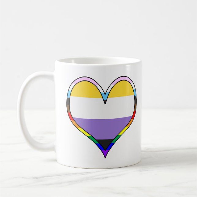Enby Pride Heart Mugg (Vänster)