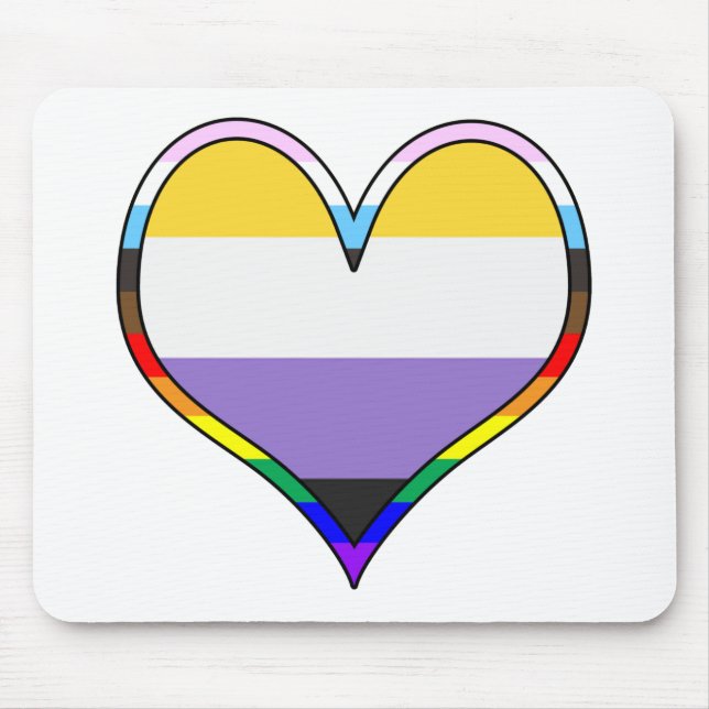 Enby Pride Heart Musmatta (Framsidan)