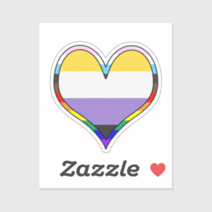 Enby Pride Heart Sticker Klistermärken