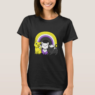enby Pride Regnbåge HBTQ Icke-binära Katter Långär T Shirt