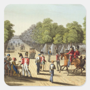 Encampment av den brittiska armén i Boisen de Bou Fyrkantigt Klistermärke
