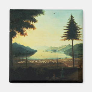 Encampmenten på sjön George, New York, 1759 (olj Magnet
