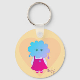 Encantador Azul Leve Emoção Cloudy Contemporânea Nyckelring