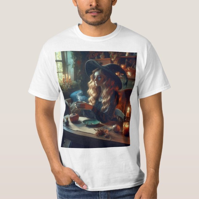 Encantadora Bruja y su Pócima Misteriosa T Shirt (Framsida)